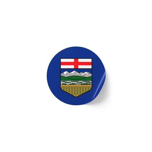 Alberta Flag Round Sticker Label Rolls