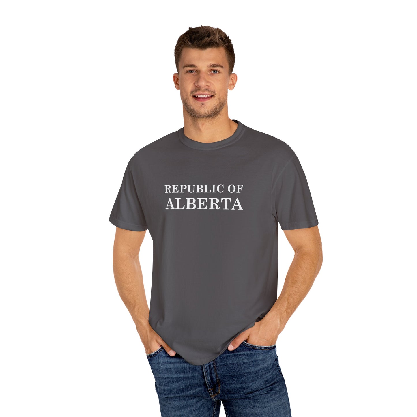 Black Republic of Alberta Garment-Dyed Unisex T-Shirt