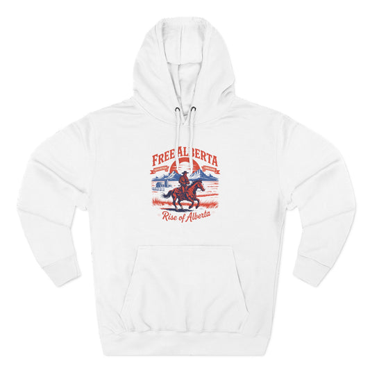 Fleece Hoodie - Free Alberta Retro Style Western Design