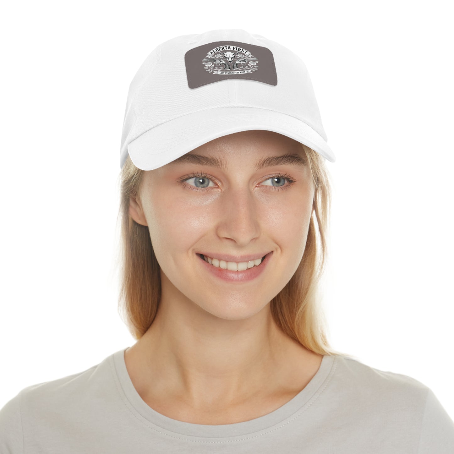 Rustic Leather Patch Dad Hat, Men’s Cap