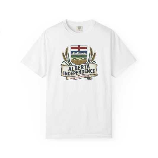 Alberta Independence T-Shirt — Retro Crest Canada Prairie Heritage Tee