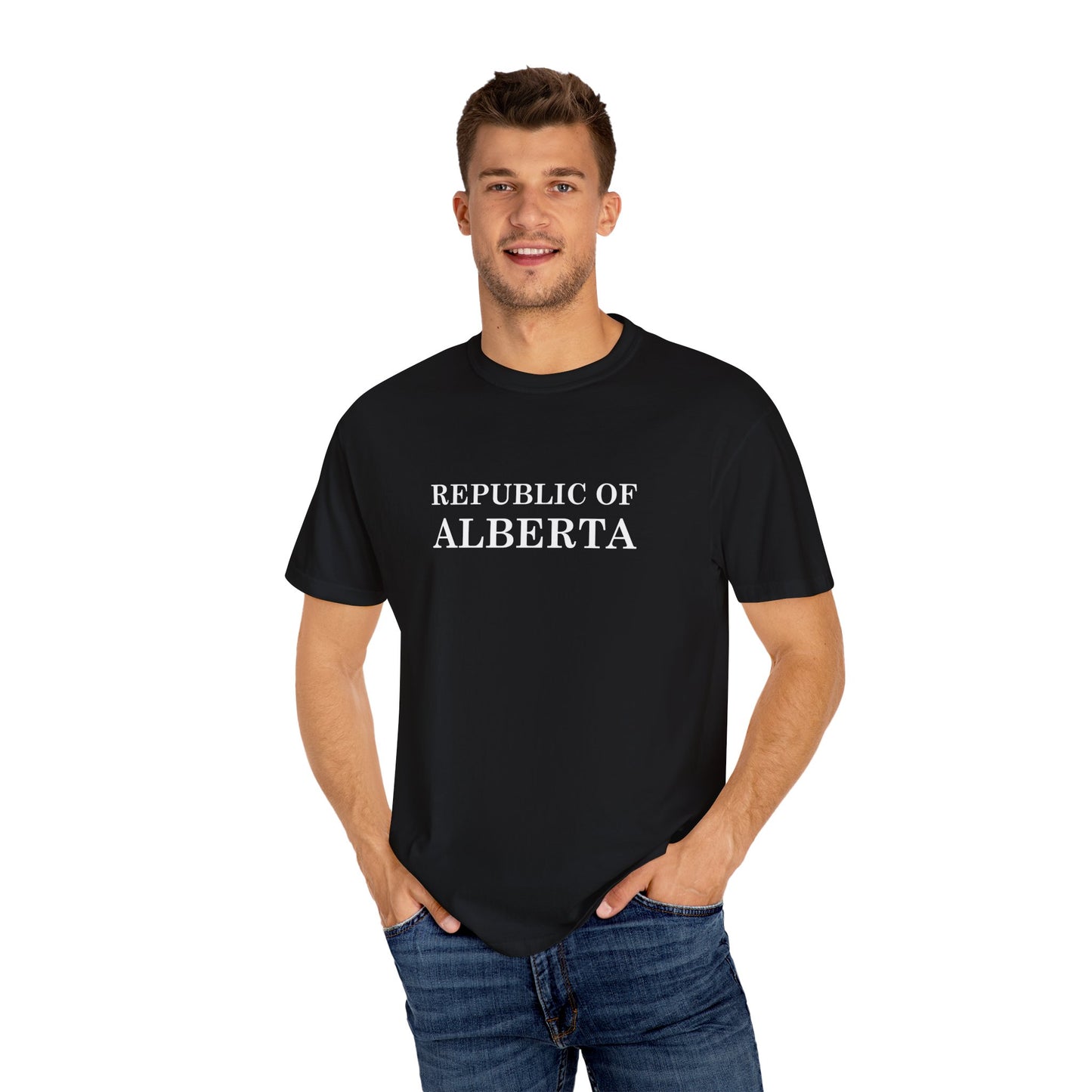 Black Republic of Alberta Garment-Dyed Unisex T-Shirt