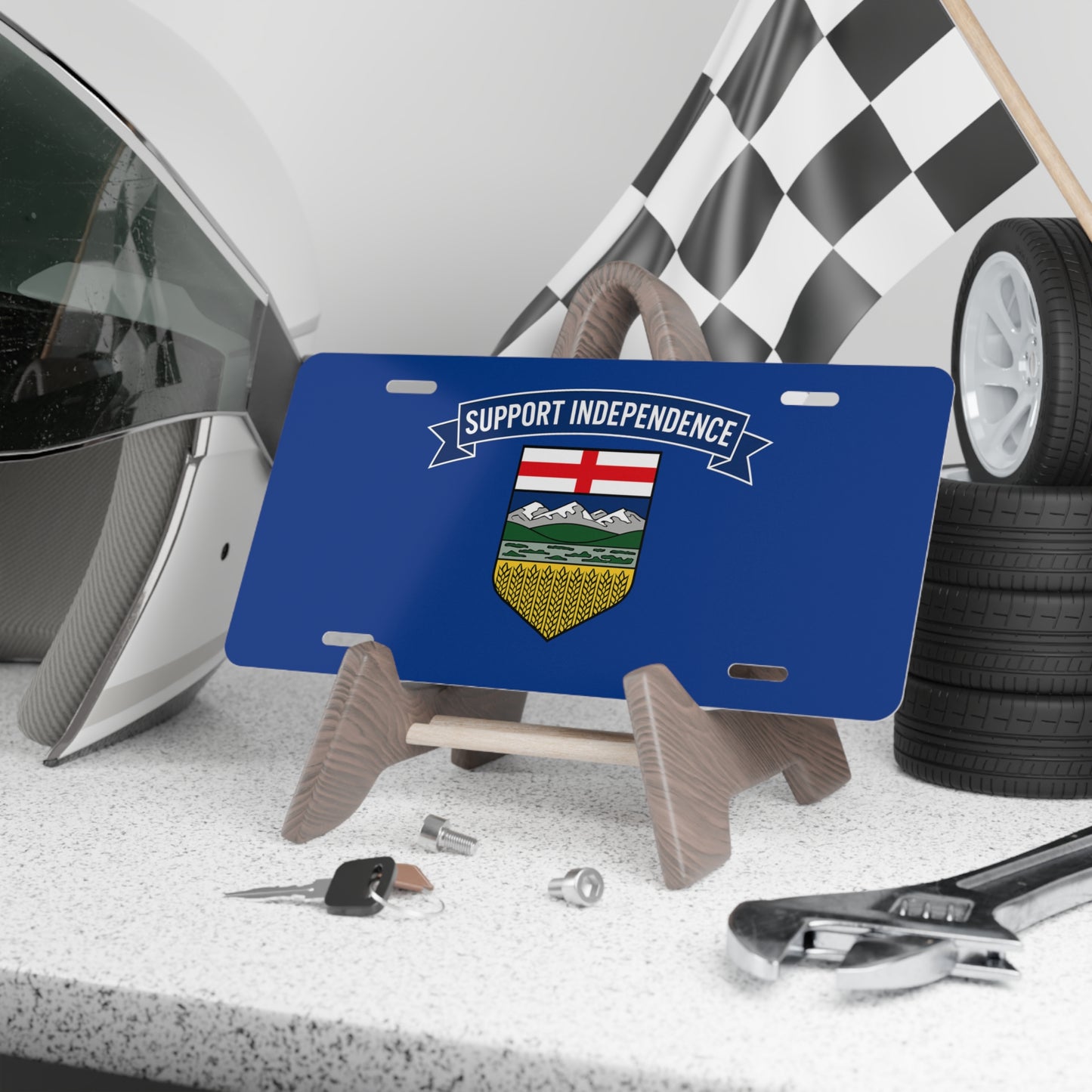 Vanity Plate - Support Independence Alberta Shield