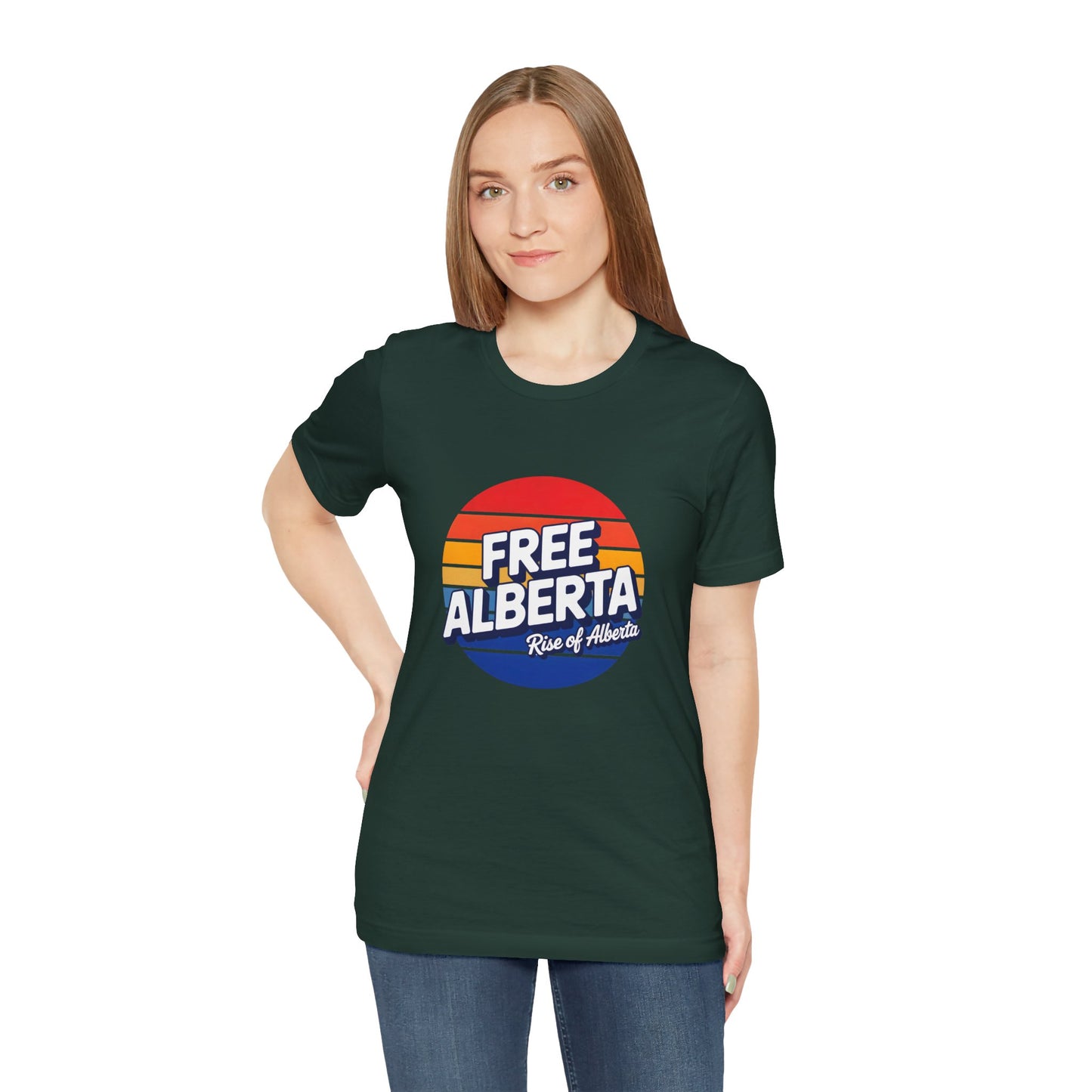 Retro Tri-Color 'Free Alberta' Tee - Unisex