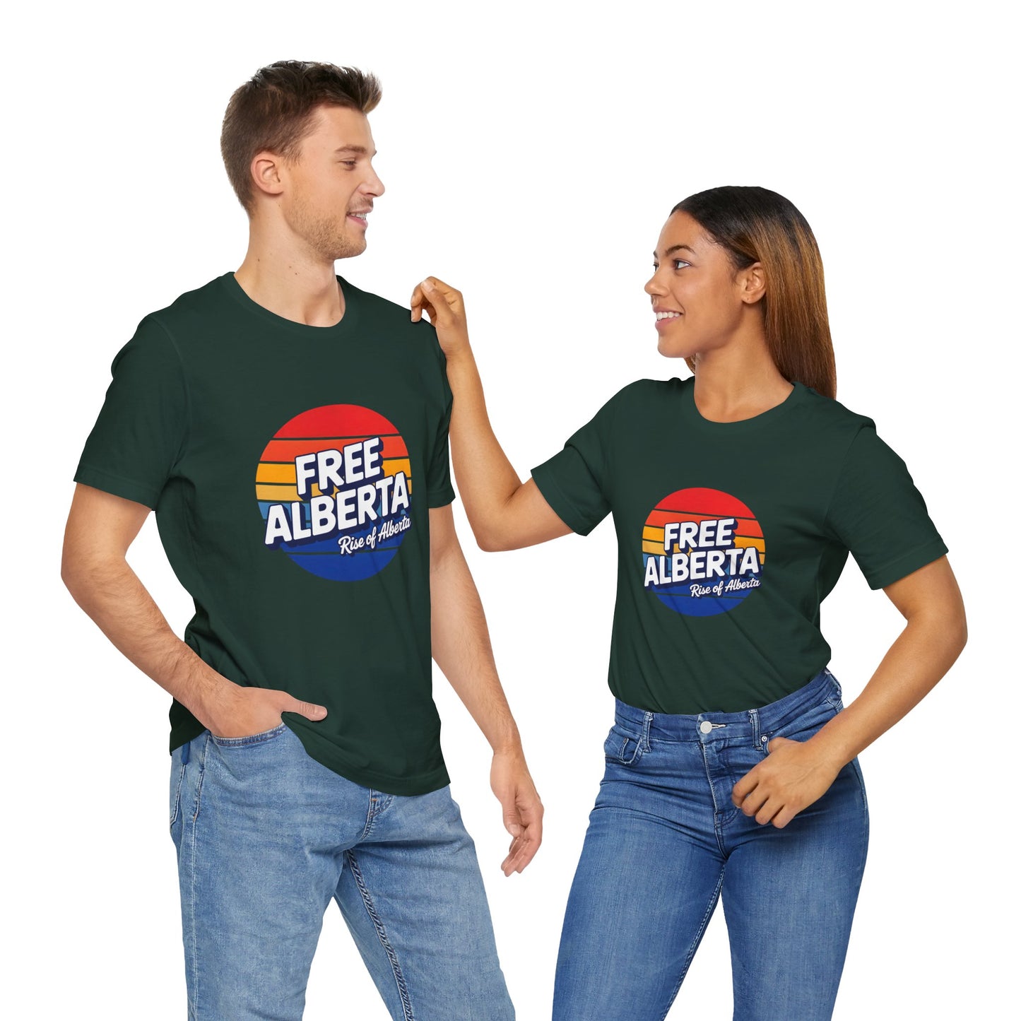 Retro Tri-Color 'Free Alberta' Tee - Unisex
