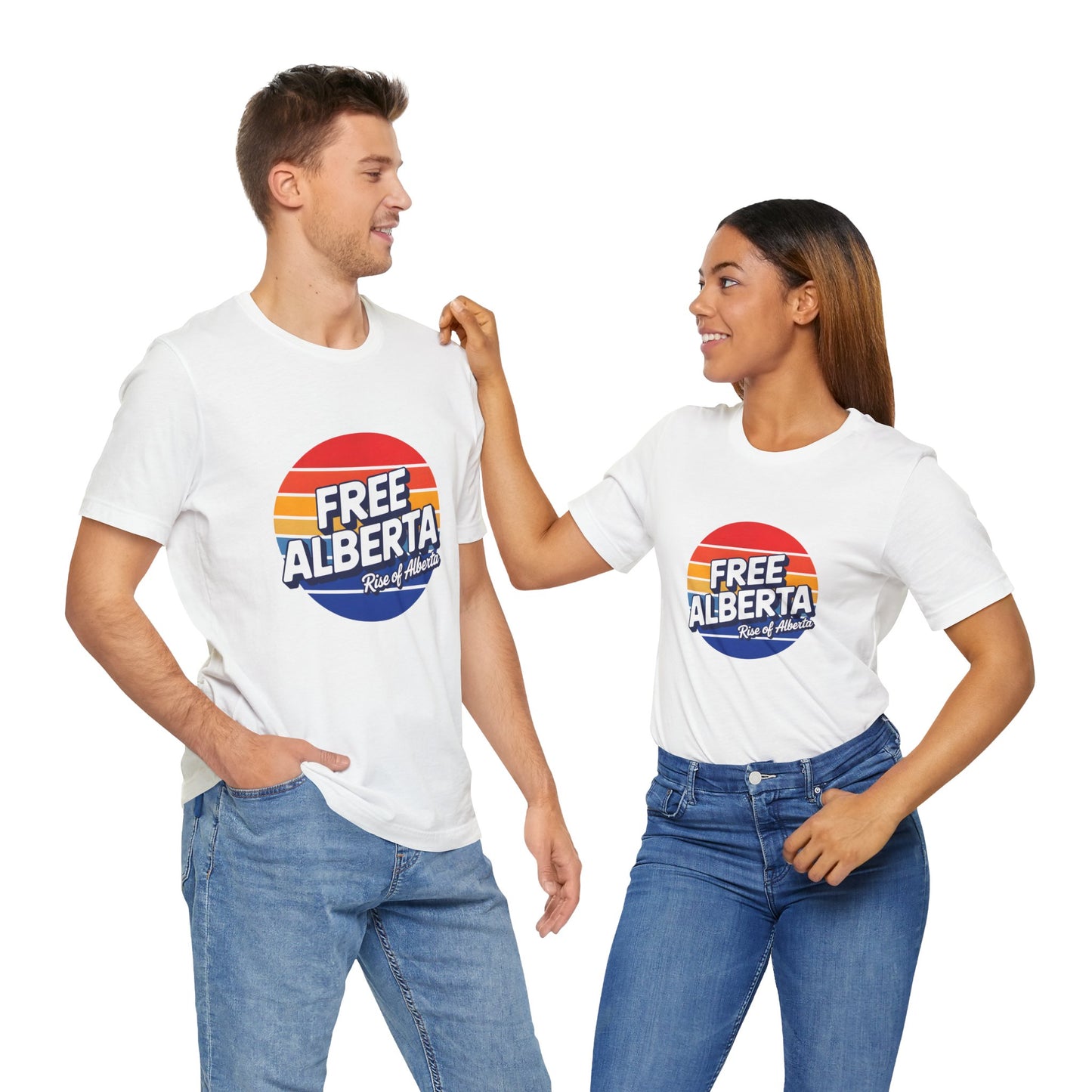 Retro Tri-Color 'Free Alberta' Tee - Unisex