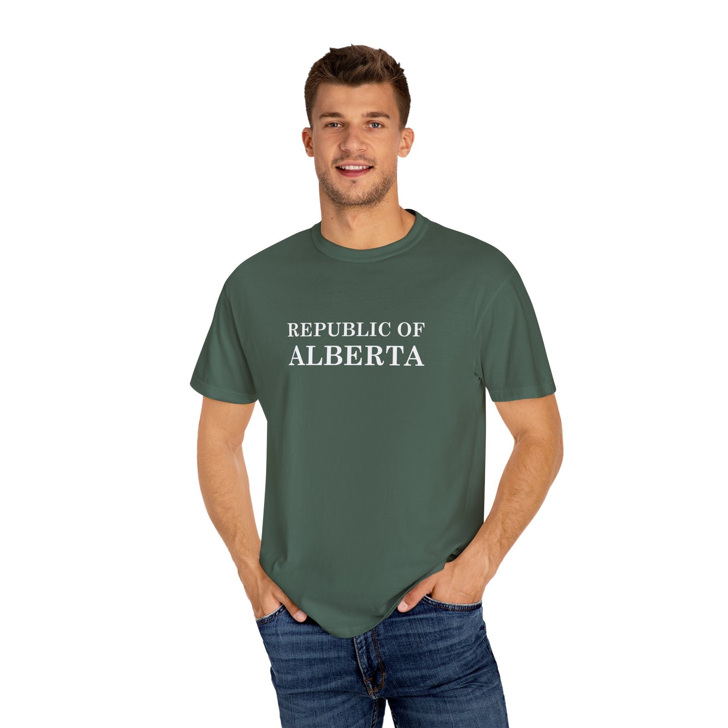 Black Republic of Alberta Garment-Dyed Unisex T-Shirt