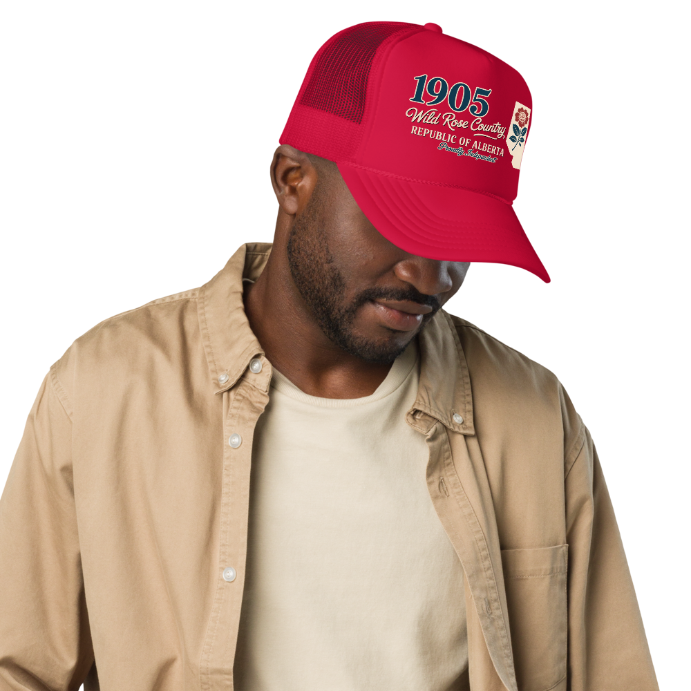 Red Wild Rose Country Trucker Hat