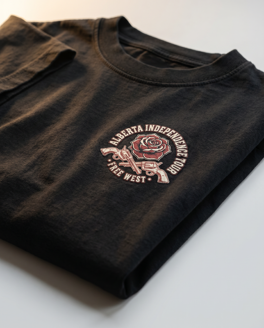 Alberta Independence Tour Graphic Tee — "8 Seconds to Freedom" Bull Rider Shirt