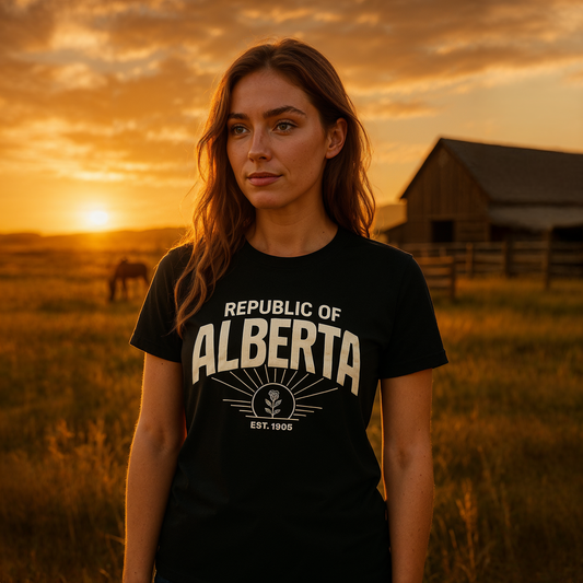Republic of Alberta Black Vintage Premium Quality Shirt (Unisex)
