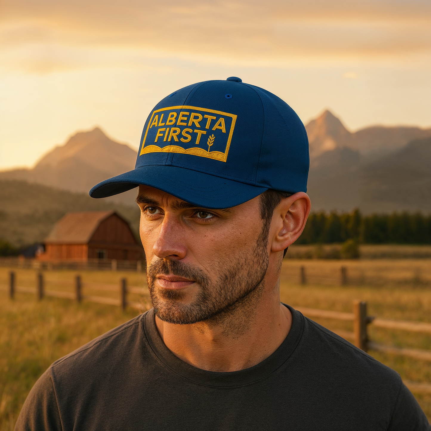 Blue Alberta First Structured Flexfit Cap