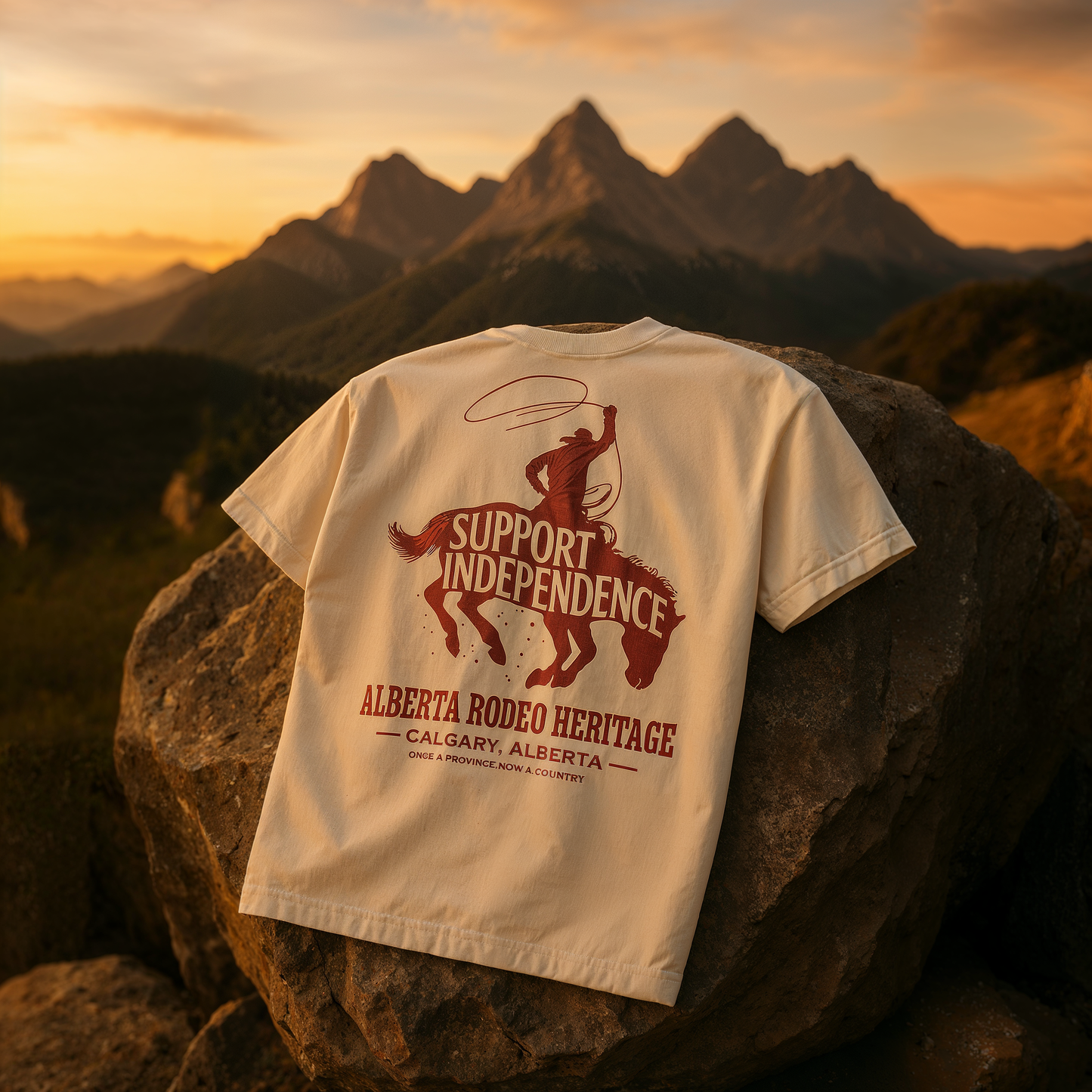 Stampede Rider Free Alberta T-Shirt (Unisex)