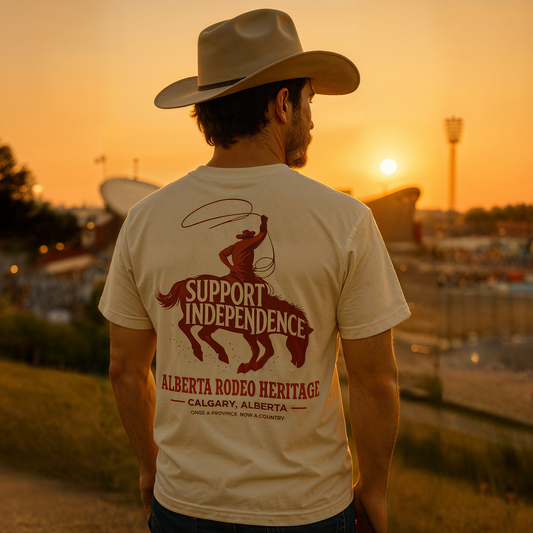 Stampede Rider Free Alberta T-Shirt (Unisex)