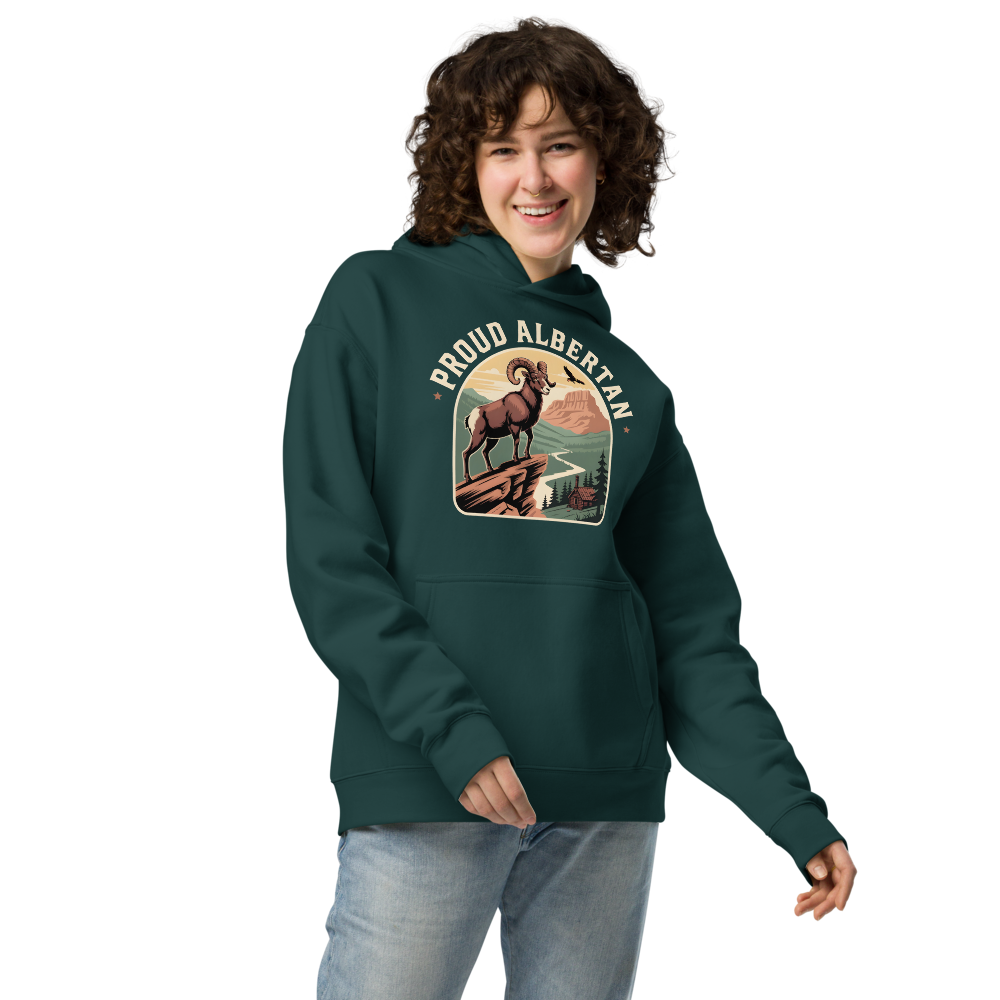 Proud Albertan Premium Quality Midnight Green Oversized Hoodie (Unisex)