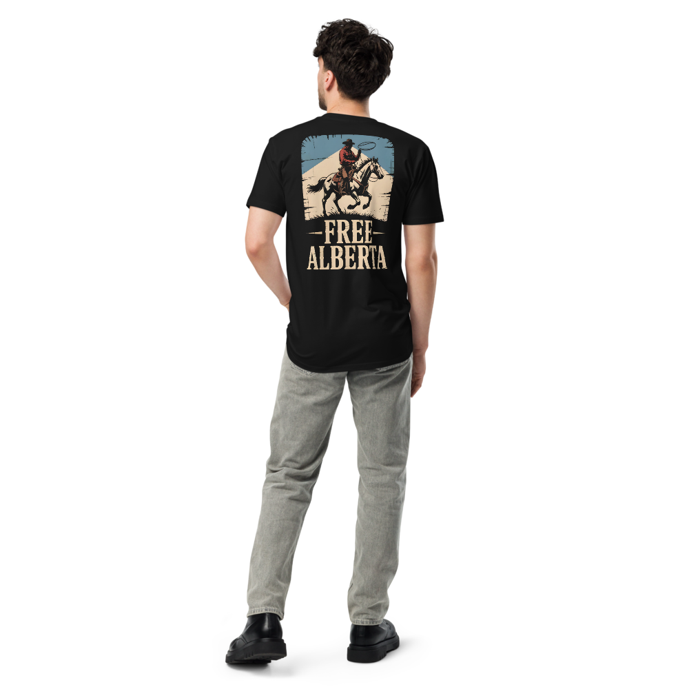 Free Albertan Cowboy Unisex Premium T-Shirt