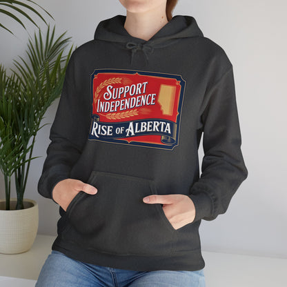 Vintage Style Support Independence Rise of Alberta Hoodie, Heavy Blend Sweatshirt