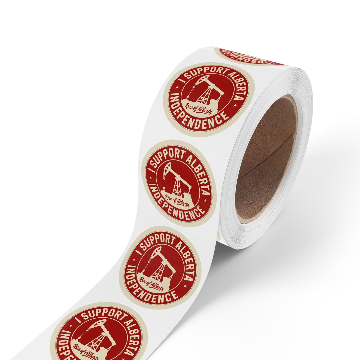 I Alberta Support Independence Pumpjack Sticker Roll (50, 100, 250 Stickers)