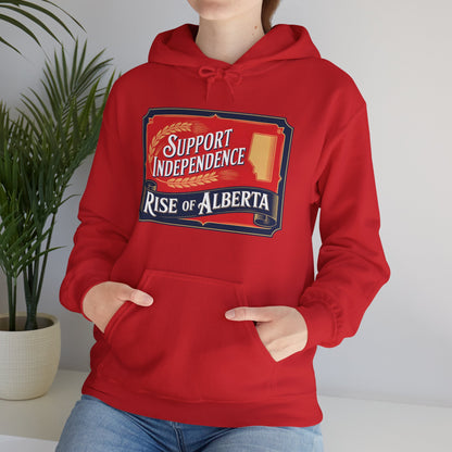 Vintage Style Support Independence Rise of Alberta Hoodie, Heavy Blend Sweatshirt