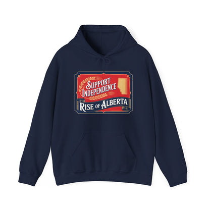 Vintage Style Support Independence Rise of Alberta Hoodie, Heavy Blend Sweatshirt