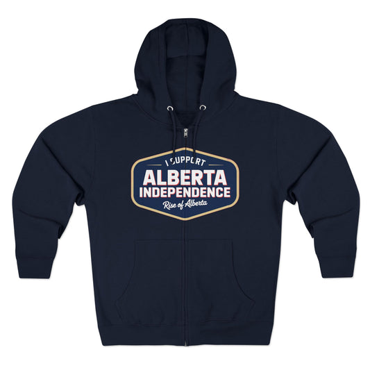 Navy Alberta Independence Unisex Zip Hoodie