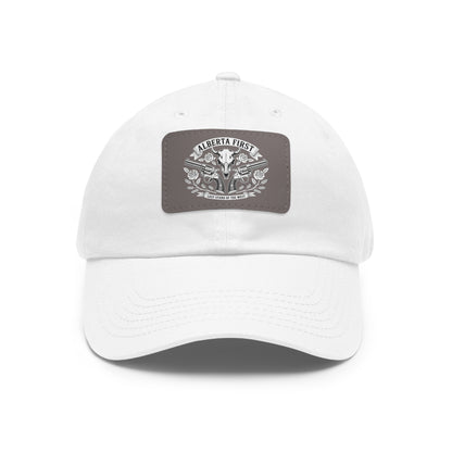 Rustic Leather Patch Dad Hat, Men’s Cap