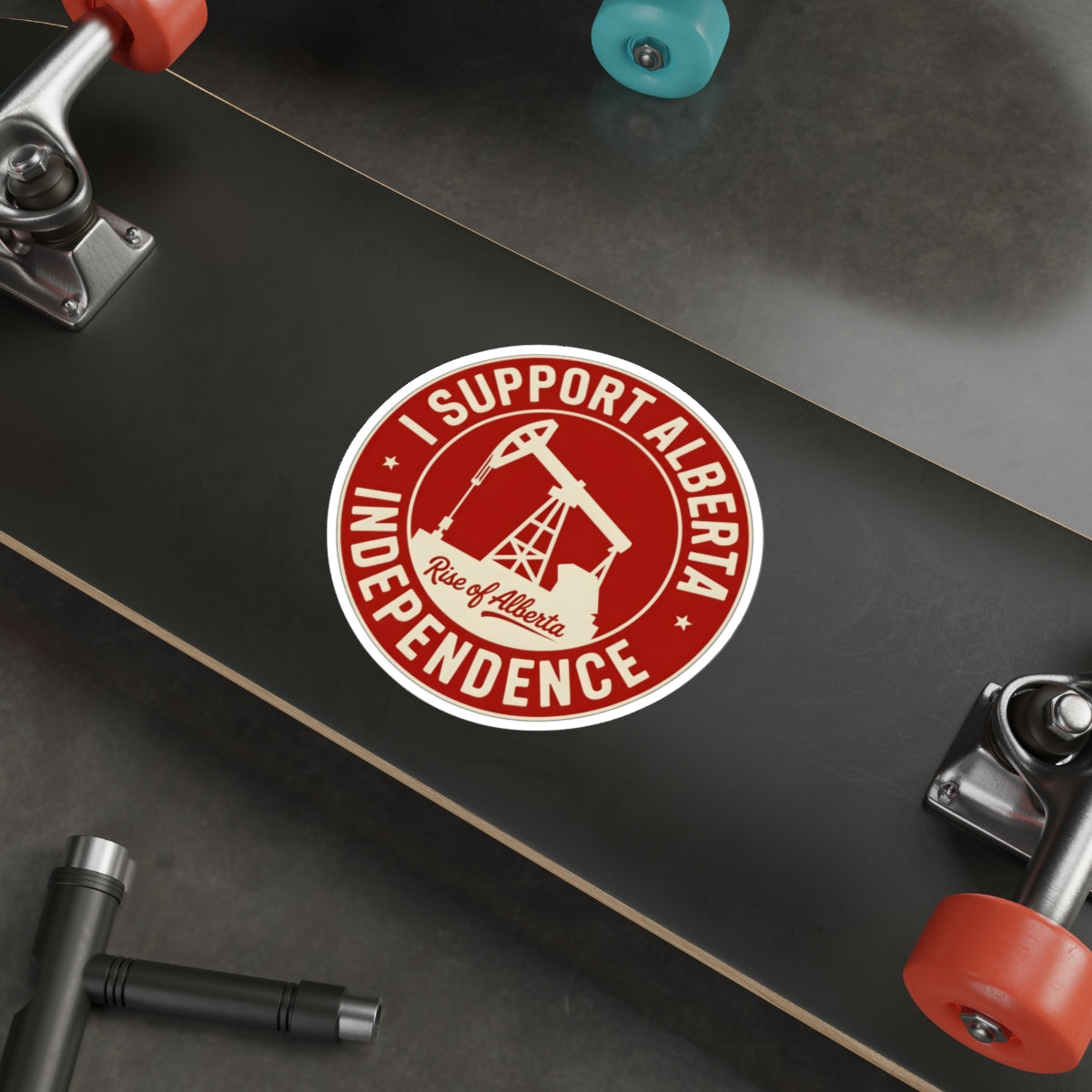 Vintage Style Support Alberta Independence Die-Cut Sticker