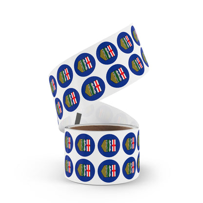 Alberta Flag Round Sticker Label Rolls