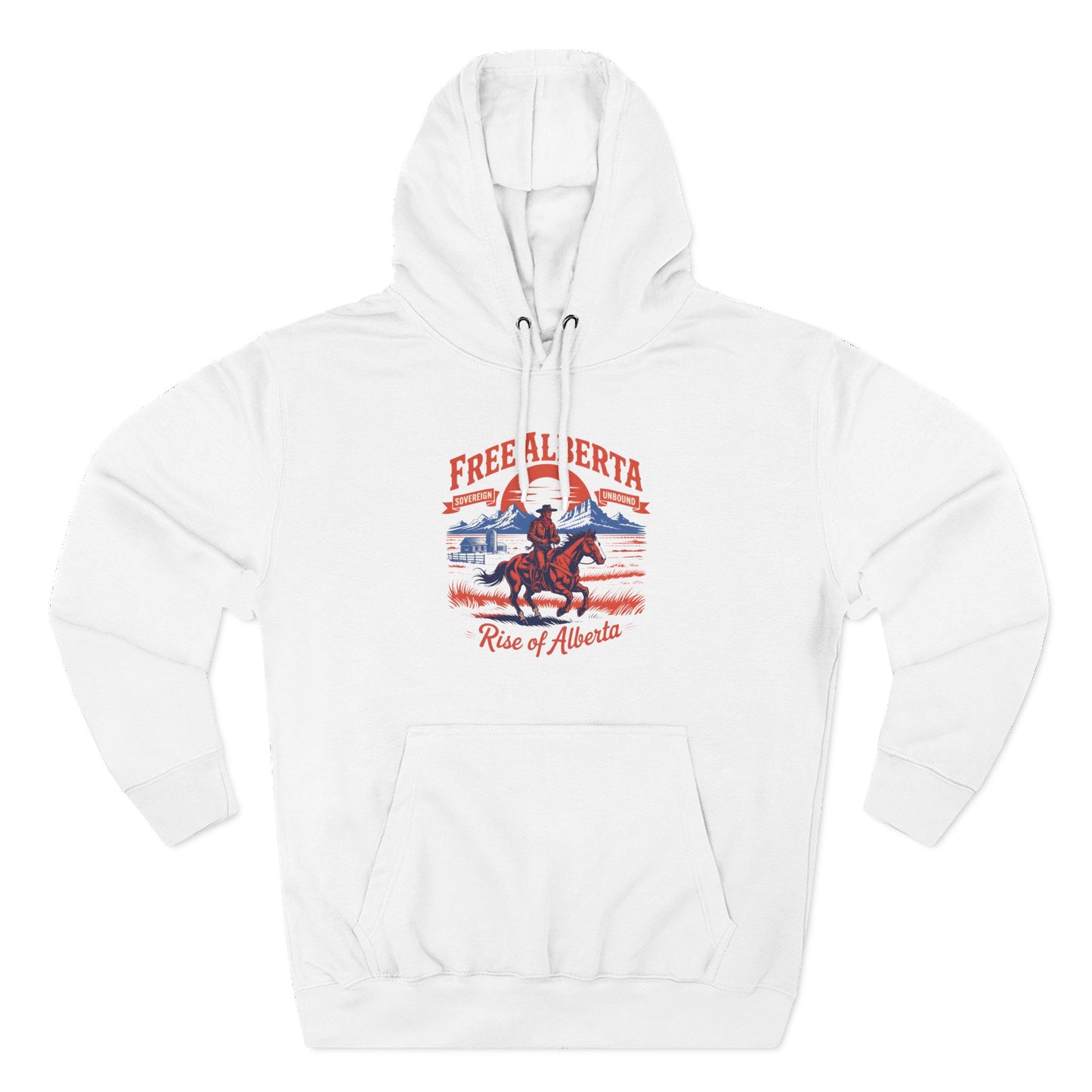 Fleece Hoodie - Free Alberta Retro Style Western Design