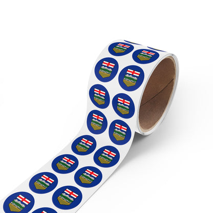 Alberta Flag Round Sticker Label Rolls