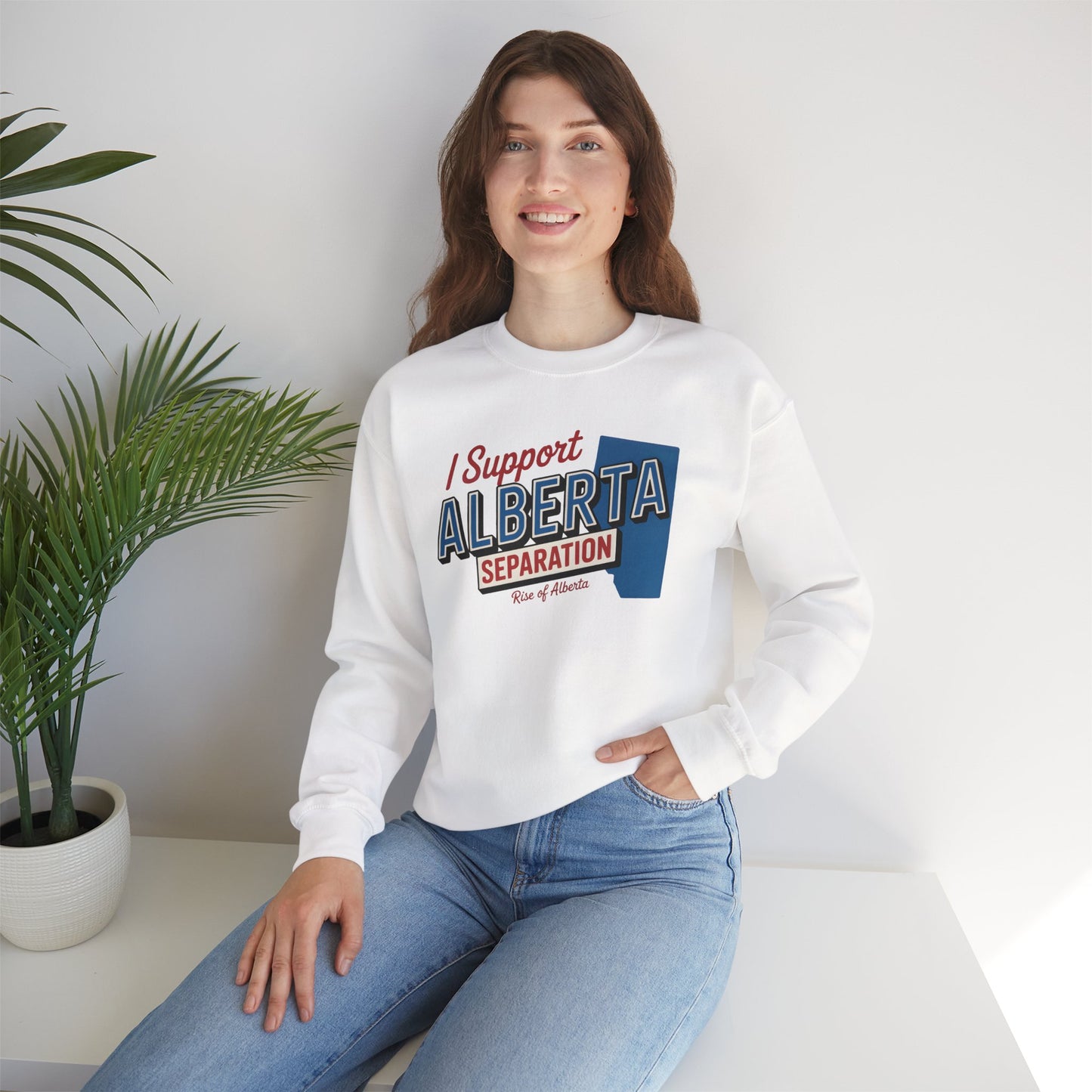 I Support Alberta Separation White Sweatshirt