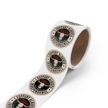 Support Alberta Independence Wrangler Sticker Roll (50, 100, 250 Stickers)