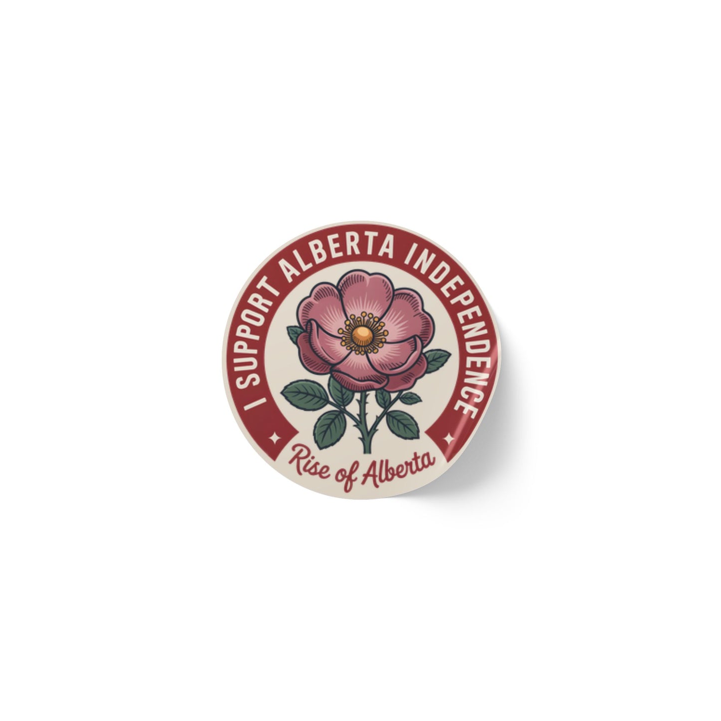 Support Alberta Independence Wildrose Sticker Roll (50, 100, 250 Stickers)