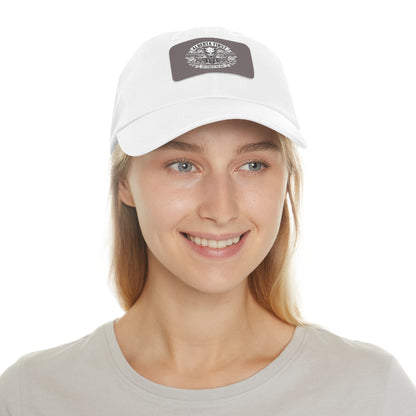 Rustic Leather Patch Dad Hat, Men’s Cap