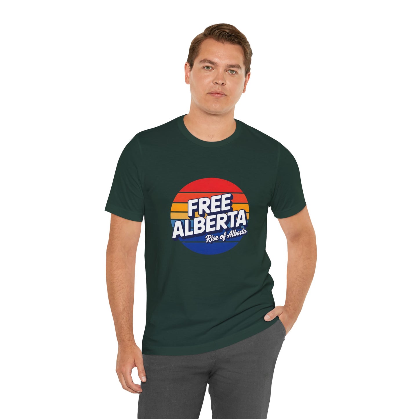 Retro Tri-Color 'Free Alberta' Tee - Unisex