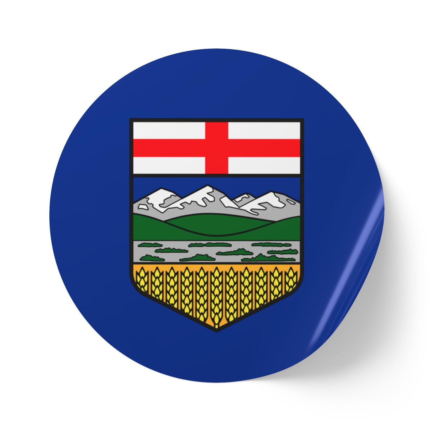 Alberta Flag Round Sticker Label Rolls