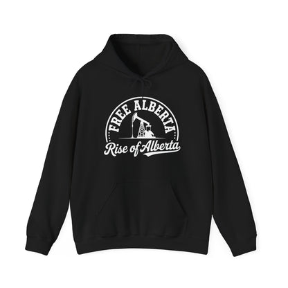 "Free Alberta" Black Rise of Alberta Hoodie