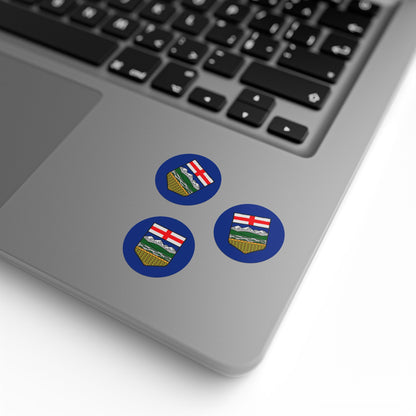 Alberta Flag Round Sticker Label Rolls
