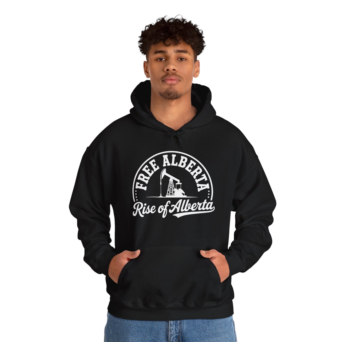 "Free Alberta" Black Rise of Alberta Hoodie