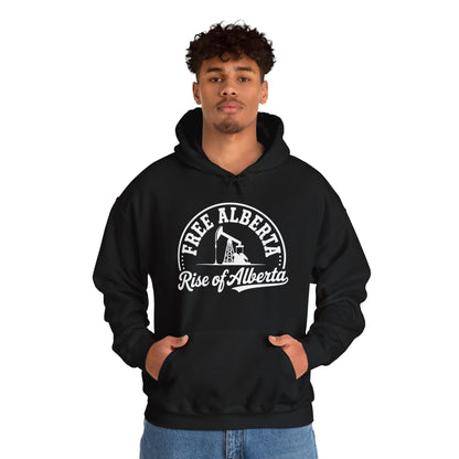"Free Alberta" Black Rise of Alberta Hoodie