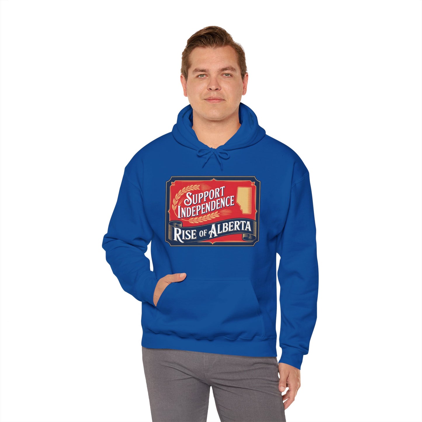 Vintage Style Support Independence Rise of Alberta Hoodie, Heavy Blend Sweatshirt