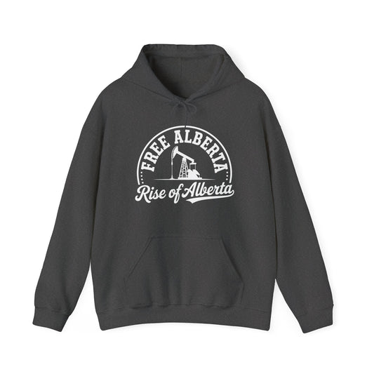 "Free Alberta" Black Rise of Alberta Hoodie
