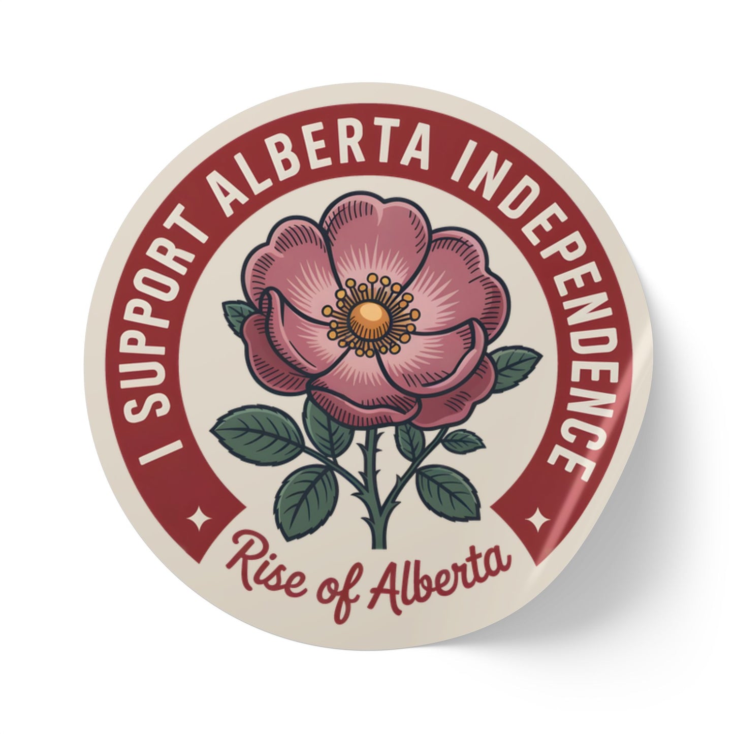 Support Alberta Independence Wildrose Sticker Roll (50, 100, 250 Stickers)