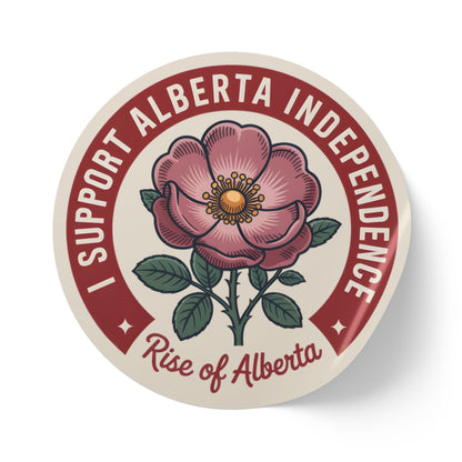 Support Alberta Independence Wildrose Sticker Roll (50, 100, 250 Stickers)