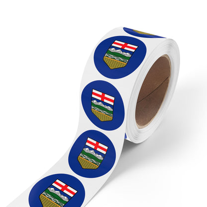 Alberta Flag Round Sticker Label Rolls