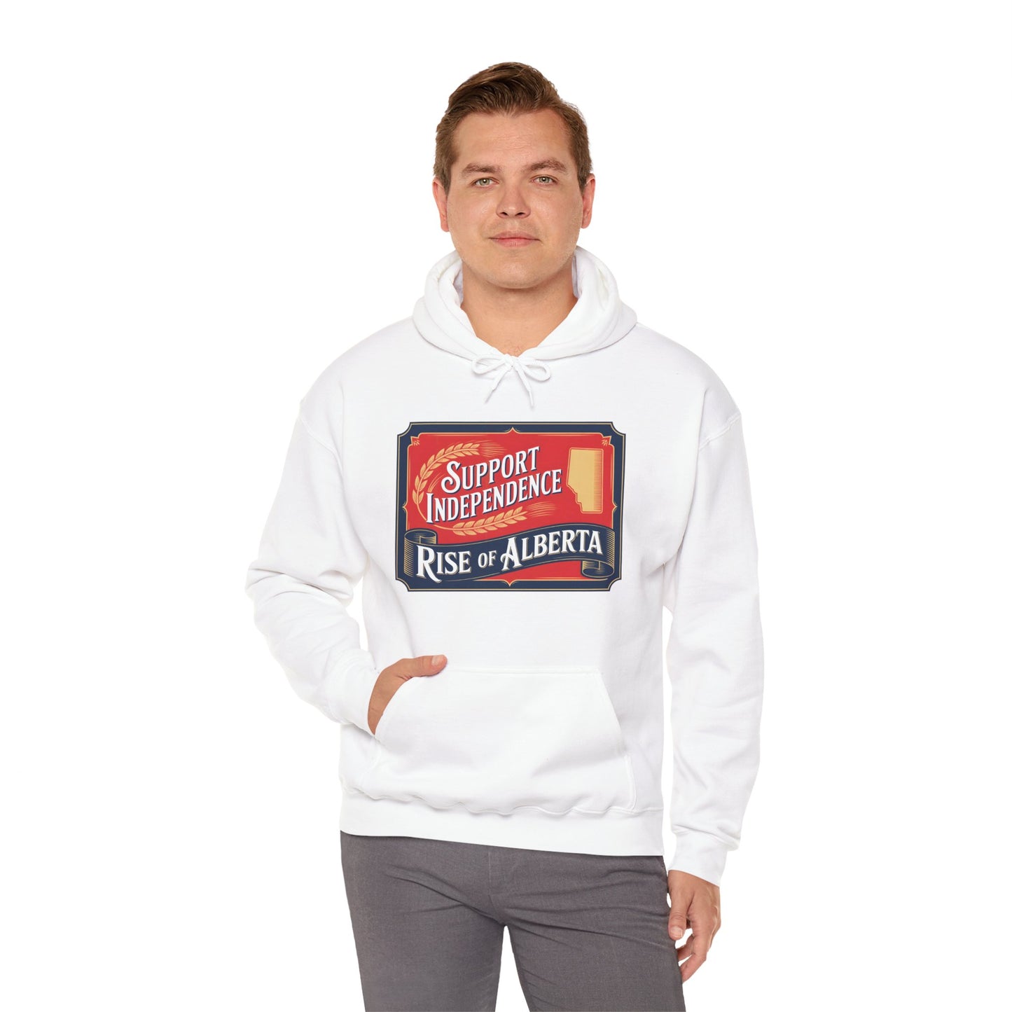 Vintage Style Support Independence Rise of Alberta Hoodie, Heavy Blend Sweatshirt