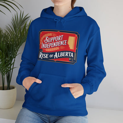 Vintage Style Support Independence Rise of Alberta Hoodie, Heavy Blend Sweatshirt