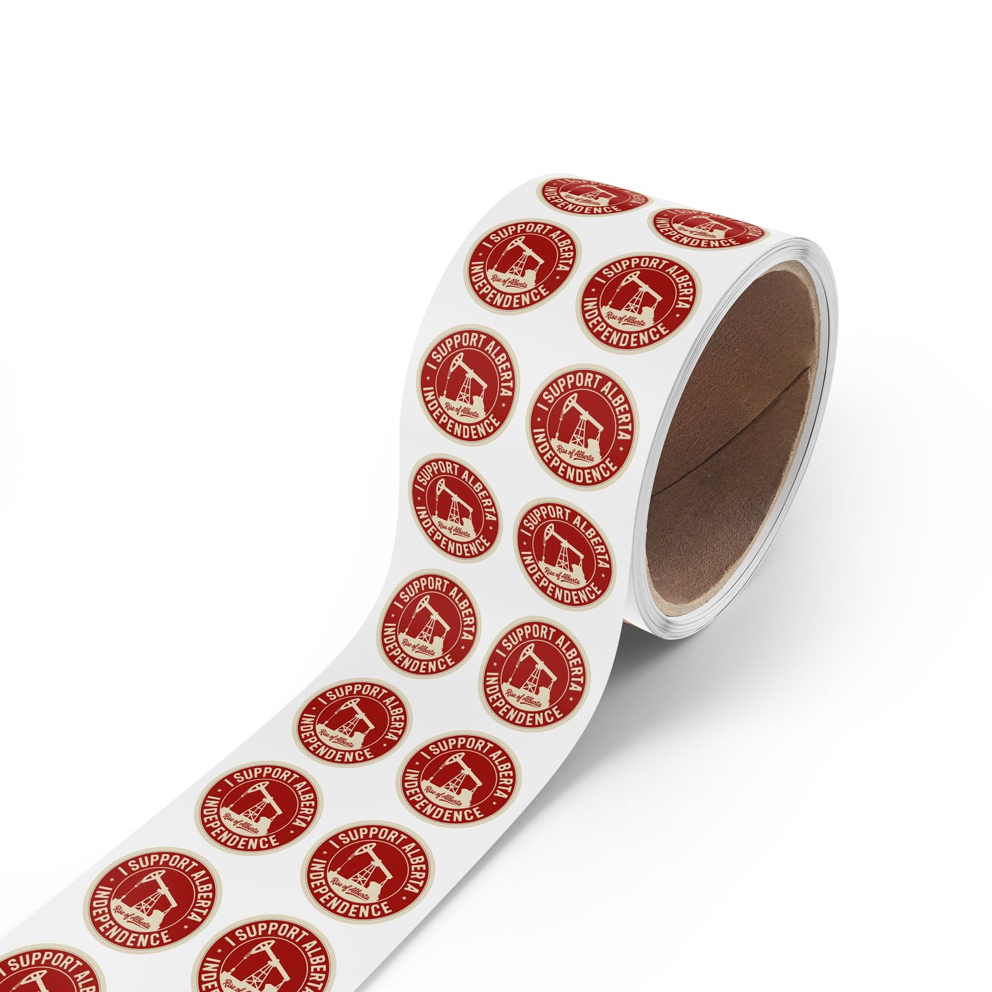 I Alberta Support Independence Pumpjack Sticker Roll (50, 100, 250 Stickers)