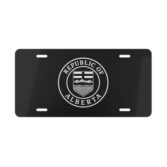 Black Republic Of Alberta Seal Vanity Plate