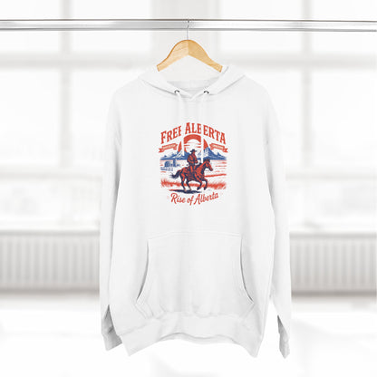 Fleece Hoodie - Free Alberta Retro Style Western Design