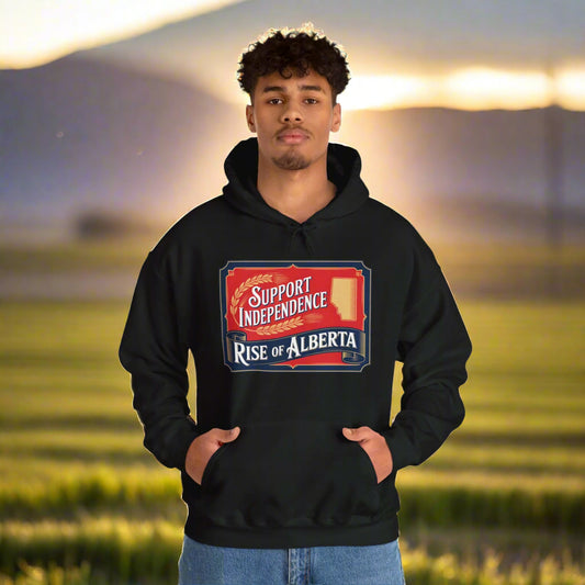Vintage Style Support Independence Rise of Alberta Hoodie, Heavy Blend Sweatshirt